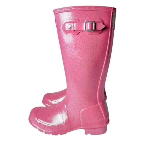 HUNTER Original Pink Glitter Rain Boot Size 2 - Picture 2 of 7